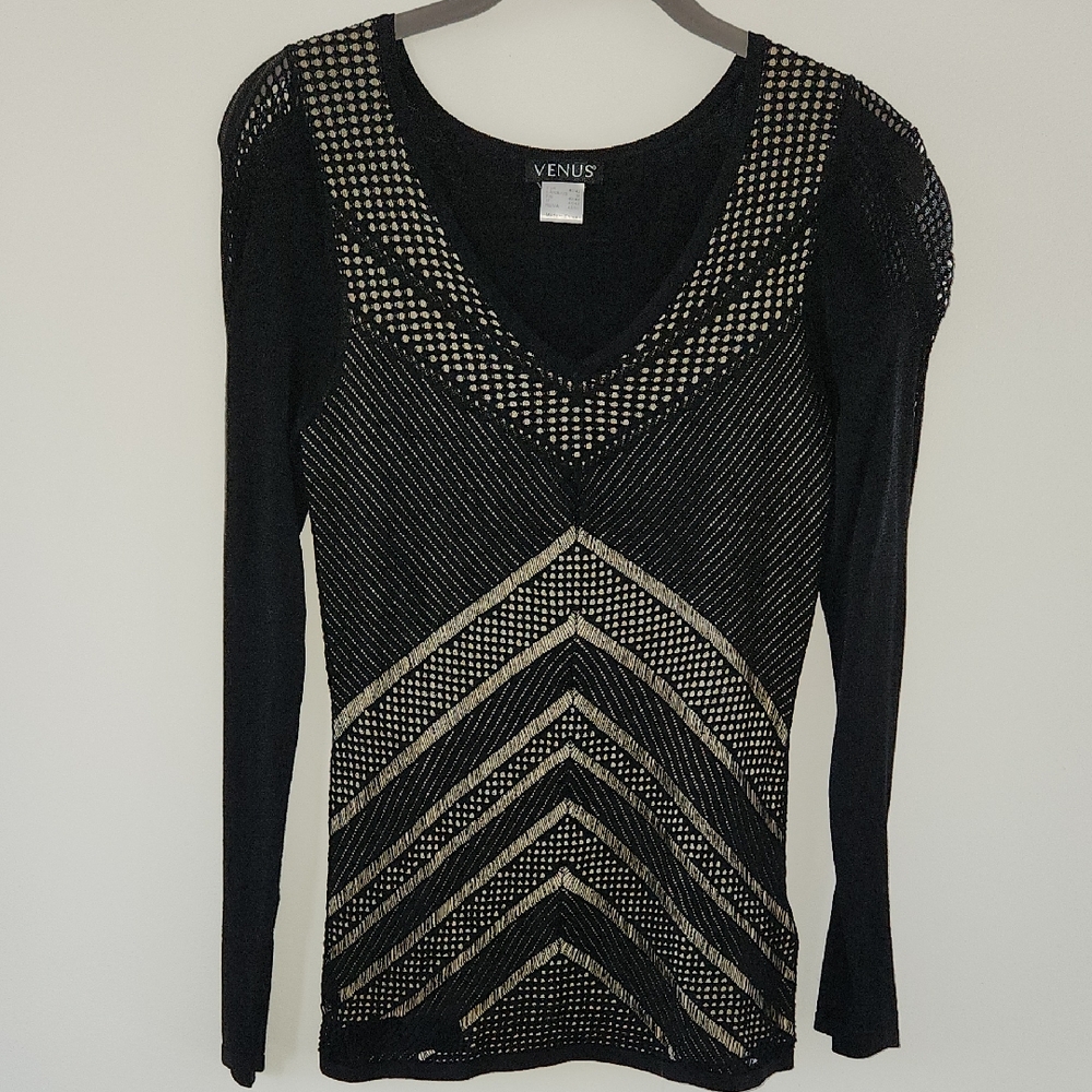 Venus Black Lace Front Top